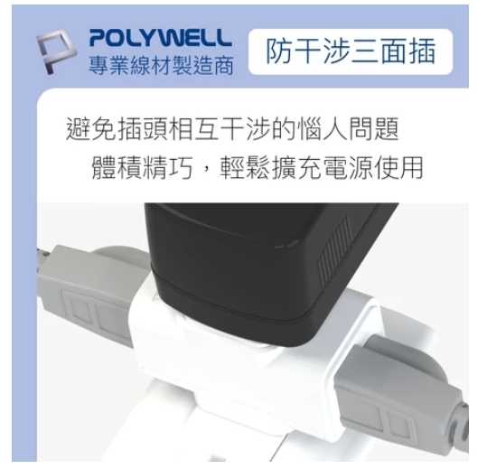 強強滾優選~ POLYWELL 三面小壁插 3P 3P轉2P 省空間 1座轉3座台灣製造MIT 寶利威爾 台灣現貨