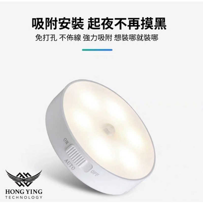 強強滾生活 圓形LED智能無線雙色感應燈 led 照明燈 小夜燈