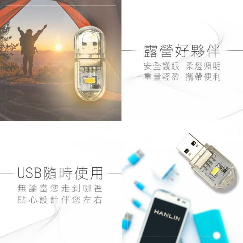 強強滾-HANLIN-USB001~超迷你USB雙面透明LED燈(一袋10入)