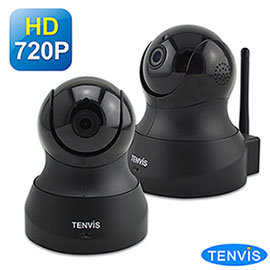 強強滾-TENVIS TH-661 HD無線網路攝影機 (黑色兩入組)