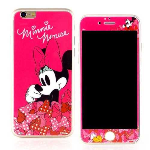 強強滾-【Disney 】iPhone 6 plus 強化玻璃彩繪保護貼-米奇米妮