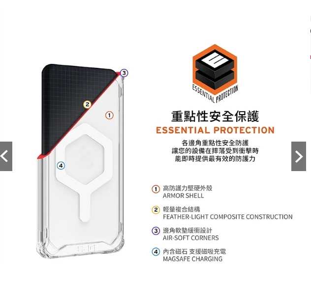 強強滾優選~【UAG】iPhone 15/Plus/Pro/Pro Max 磁吸式耐衝擊保護殼-全透款