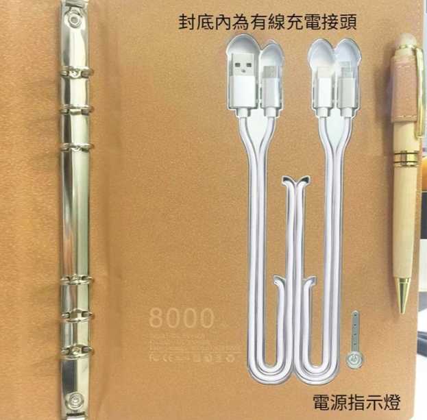 強強滾優選~【ikanolife】藍紋無線充電炫光商務記事本+三頭獨立充電線