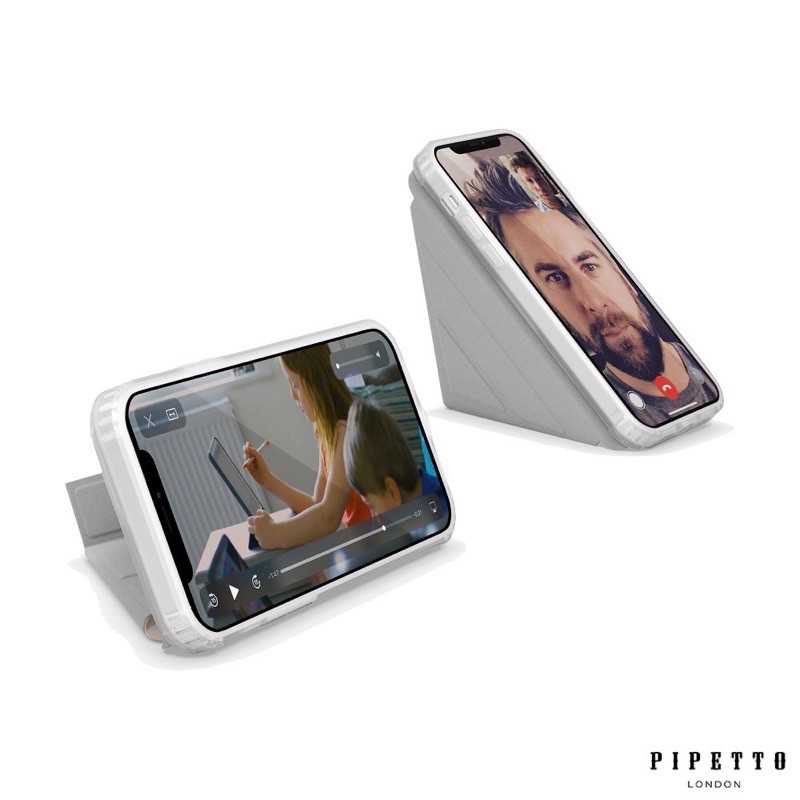 強強滾-Pipetto iPhone 12 /12 Pro 6.1吋多角度折疊皮套 粉色