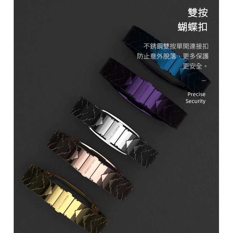 強強滾生活 小米手環6/5通用 V型三珠金屬錶帶 小米手環4及3也能用