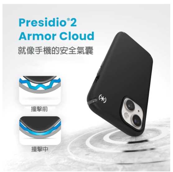 強強滾優選~ Speck iPhone 15 /14 6.1\" Presidio2 Pro柔觸感防摔殼-黑色