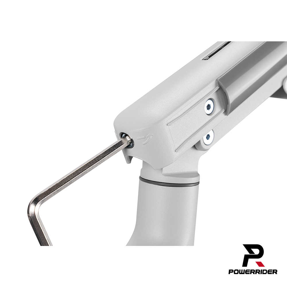 強強滾優選~【PowerRider】 T68-C12UC 金屬氣壓彈簧自由懸停螢幕17-32吋USB手臂支架(白色)