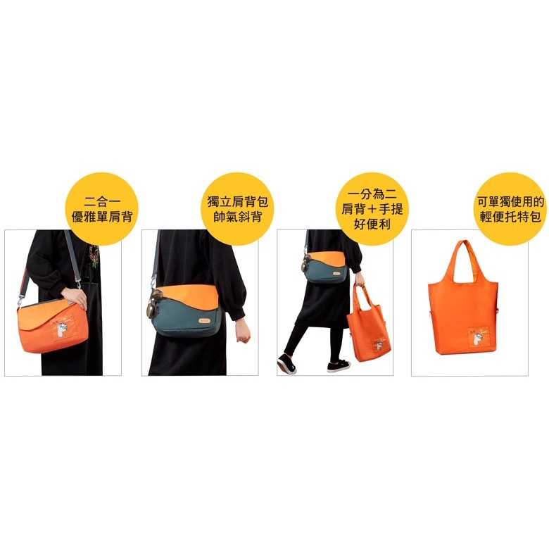 強強滾-seisei 遛遛包_斜背包+托特包二合一多功能收納，超輕量防潑水，台灣製