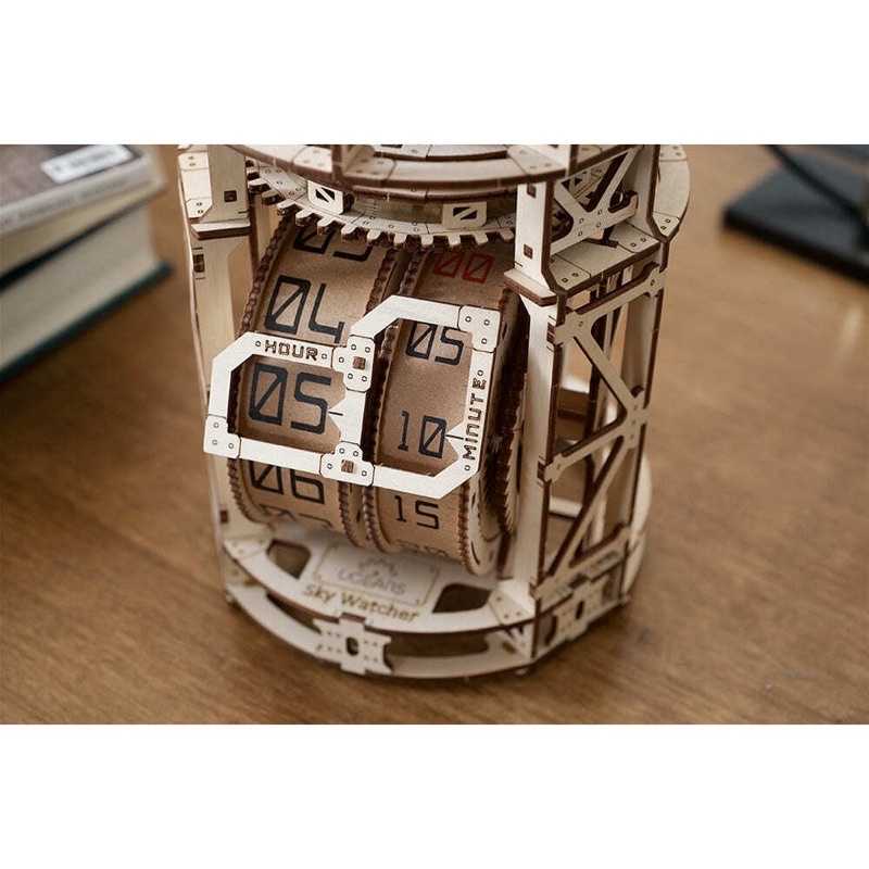強強滾-Ugears 陀飛輪 宇宙仰望者 (送砂紙) 木製機械座鐘 頂級鐘錶工藝 彷彿天文台 烏克蘭