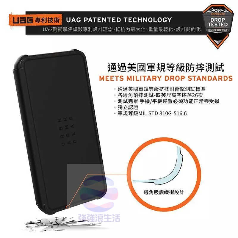 強強滾- 美國軍規 UAG iPhone12 /12 pro 12 promax 翻蓋式耐衝擊保護殼 pro max
