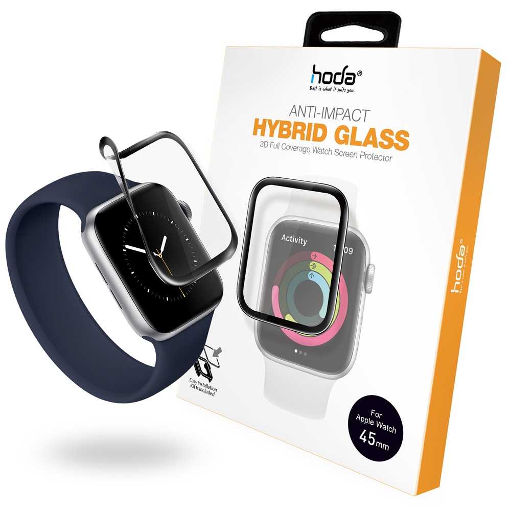 強強滾-hoda【Apple Watch Series 7 45mm/41mm】3D曲面類玻璃螢幕保護貼(附貼膜神器)