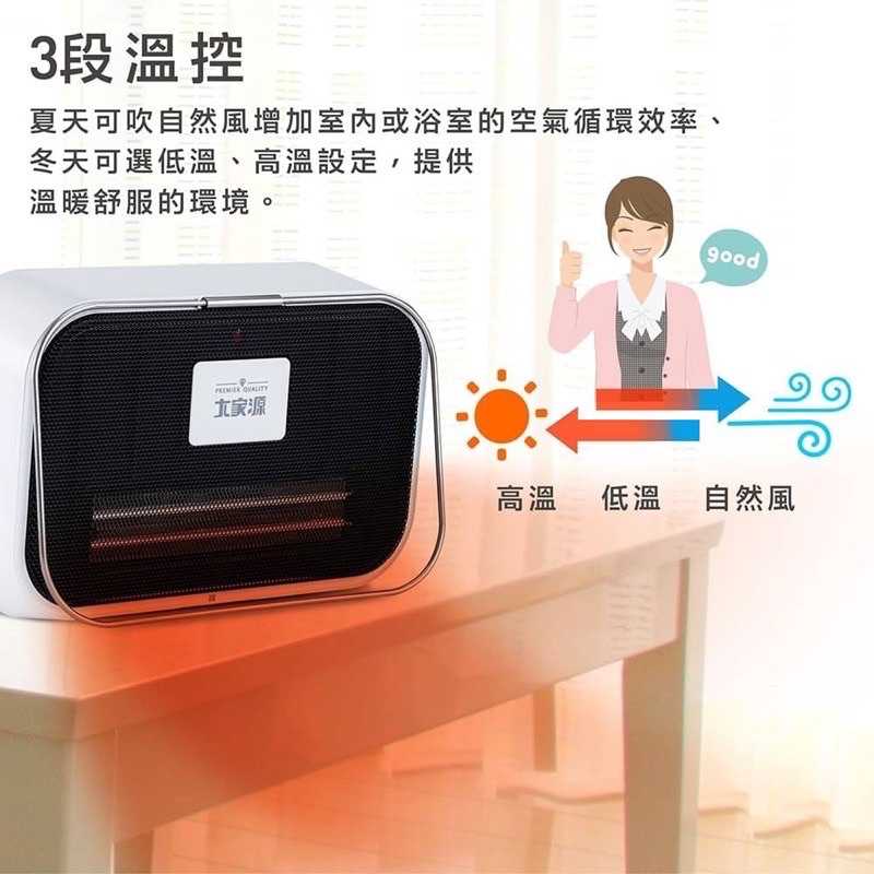 強強滾生活 大家源 浴室家用兩用電暖器 電暖爐 浴室暖氣 掛壁陶瓷PTC 防水