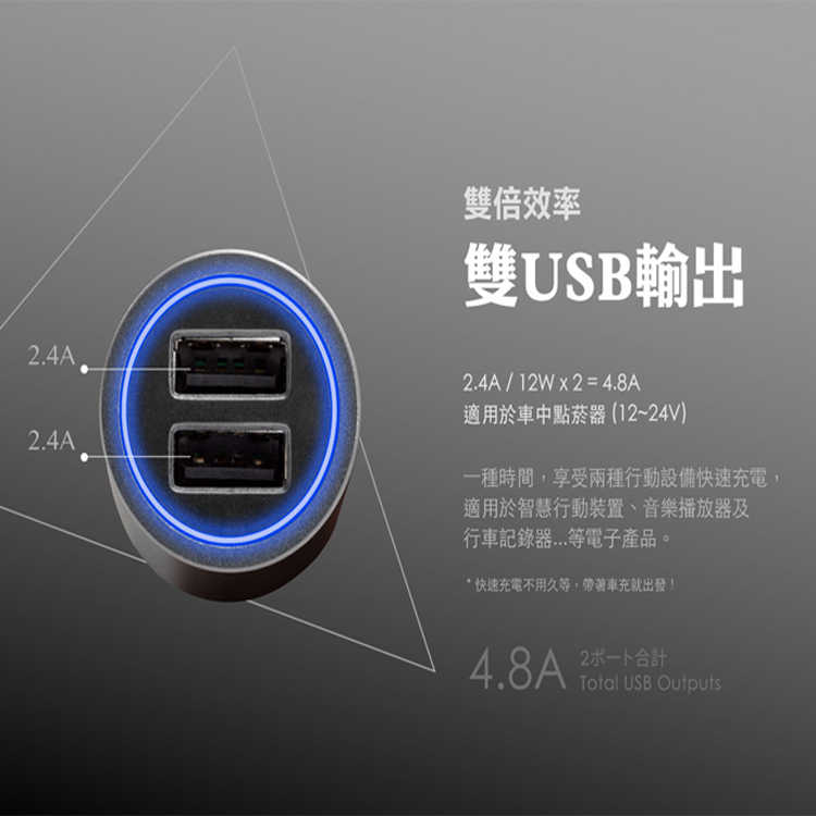 ONPRO GT-2P01 4.8A 點菸器 USB 雙孔 快充 雙USB 多孔車充 車充