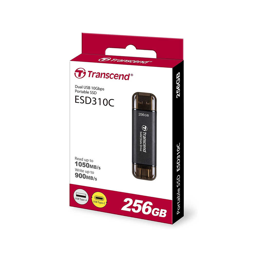 創見 ESD310 256GB SSD 行動固態硬碟 USB 3.1 Type-C 高速 隨身碟 公司貨 黑色