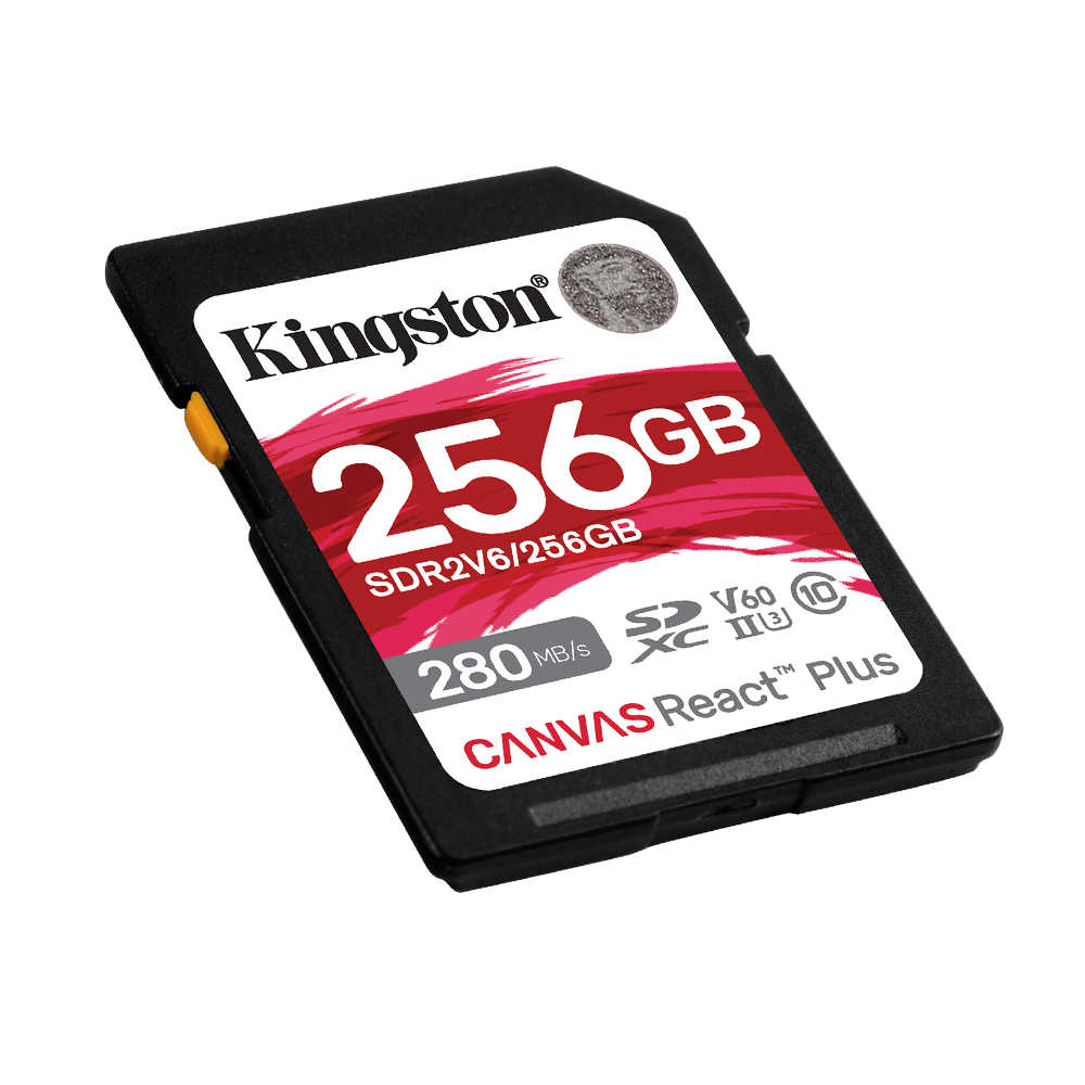 金士頓 Canvas React Plus 256GB SDXC UHS-II V60 U3 記憶卡