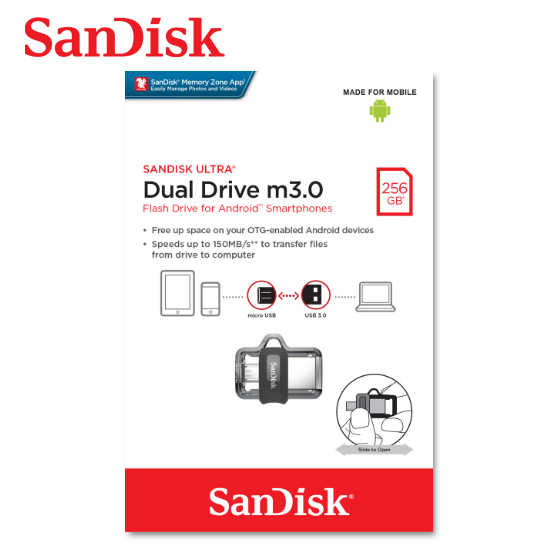 SANDISK 256G Ultra OTG m3.0 / USB 3.0 雙用隨身碟