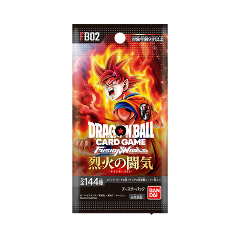 【現貨】七龍珠超 卡牌遊戲 Fusion world FB02 第二彈 融合世界 烈火鬥氣 補充包 一盒24包 日文版