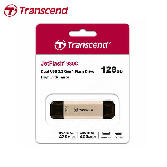 創見 JF930C 128GB USB Type-A / Type-C OTG 隨身碟