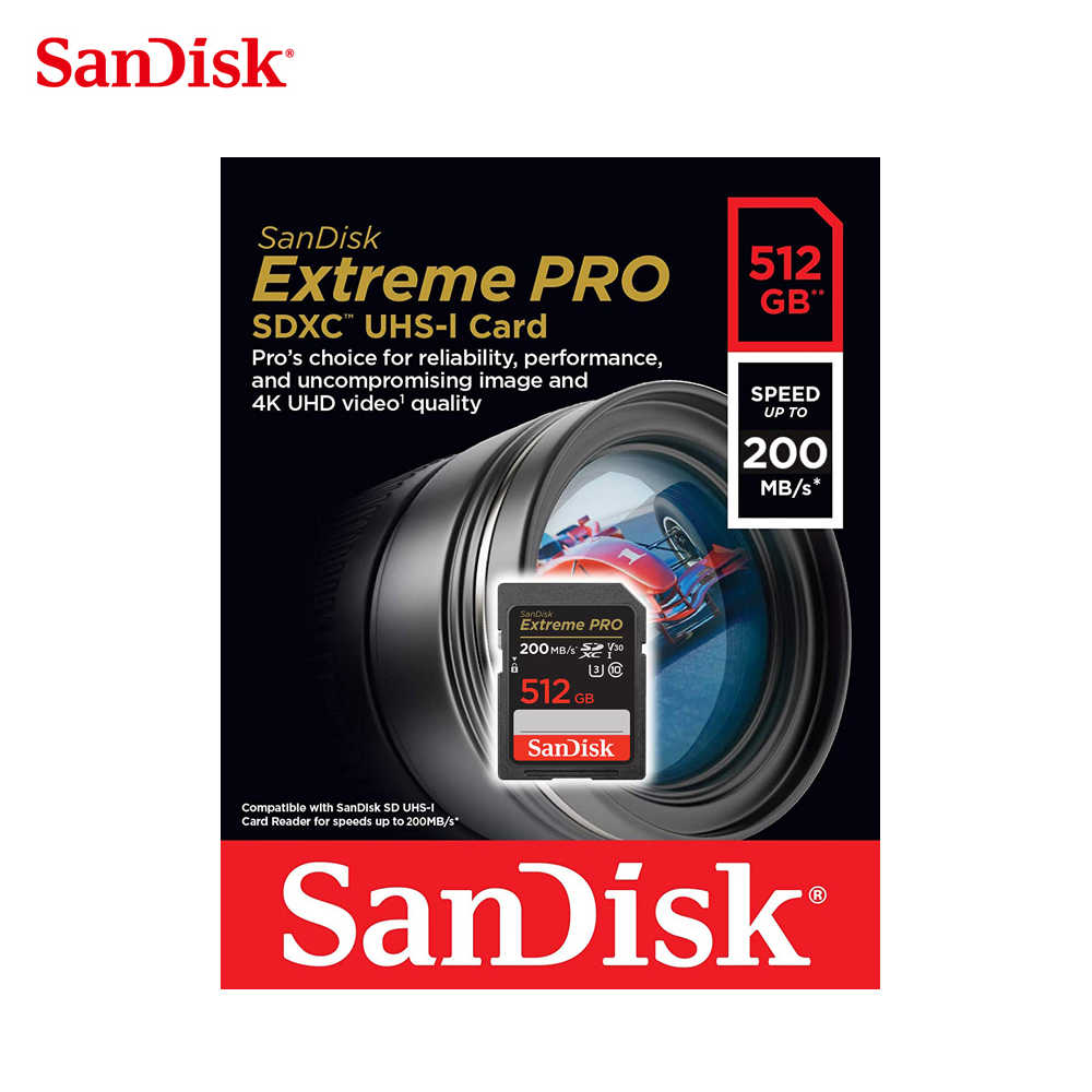 SANDISK 512G V30 Extreme PRO SDXC UHS-I U3 200MB專業攝影錄影師高速記憶卡