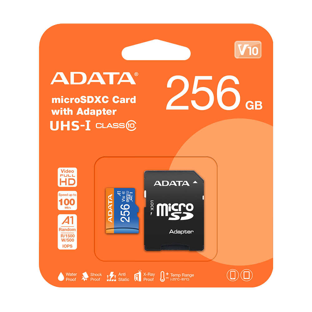 威剛 Premier 256G microSD UHS-I A1 C10 記憶卡 附轉卡 終身保固 公司貨