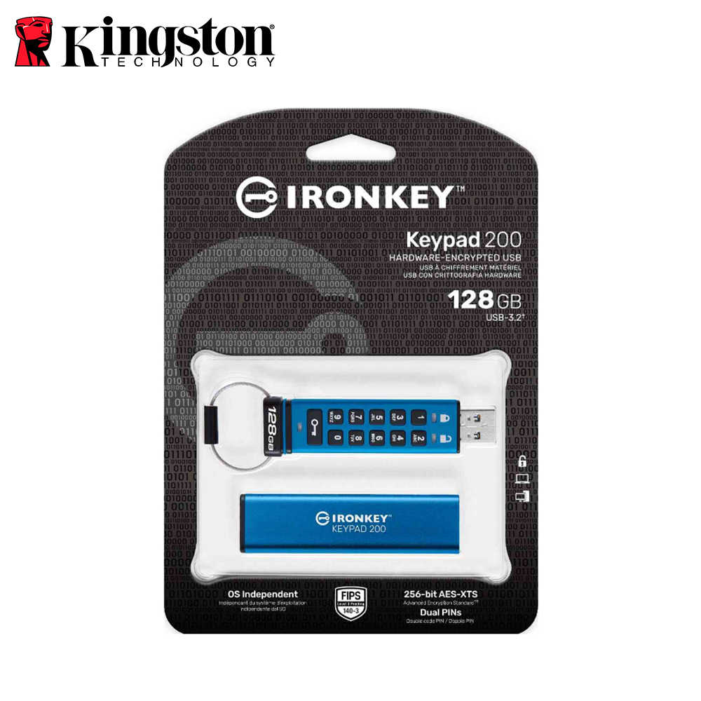 Kingston 金士頓 IronKey Keypad 200 數字鍵盤 密碼加密隨身碟 公司貨 USB3.2 128G