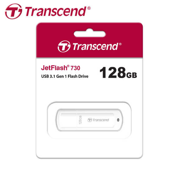 Transcend 創見 JetFlash 730 USB3.0 白色高速隨身碟 128GB