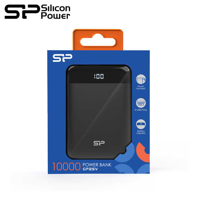 Silicon Power 廣穎 GP25 行動電源10000mAh  2.1A 雙埠USB快速充電 螢幕電量顯示
