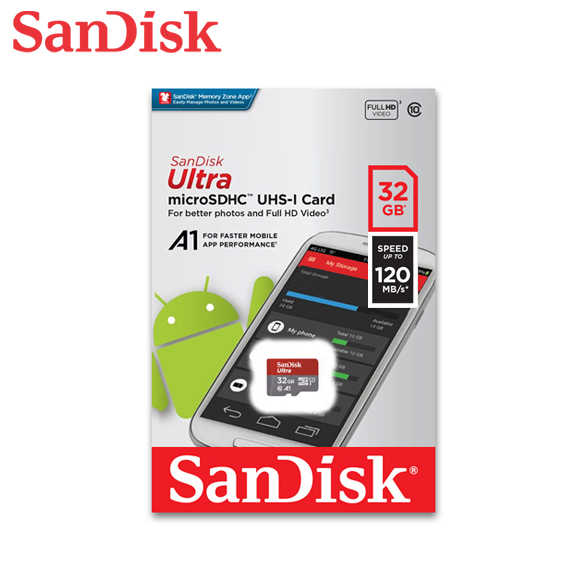 SANDISK Ultra 32G microSDHC C10 A1 UHS-I 傳輸速度120MB/s記憶卡