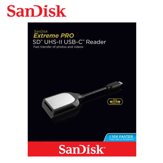 SANDISK 相機大卡專用 高速讀卡機 Extreme PRO SD UHS-II SDDR-409 Type-C插頭