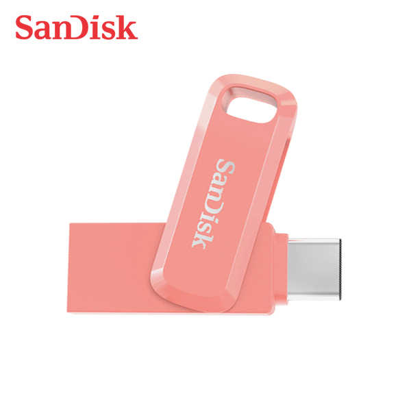 SanDisk Ultra GO 蜜桃橘 TYPE-C USB 3.1 高速雙用 OTG 旋轉隨身碟 手機適用 64G