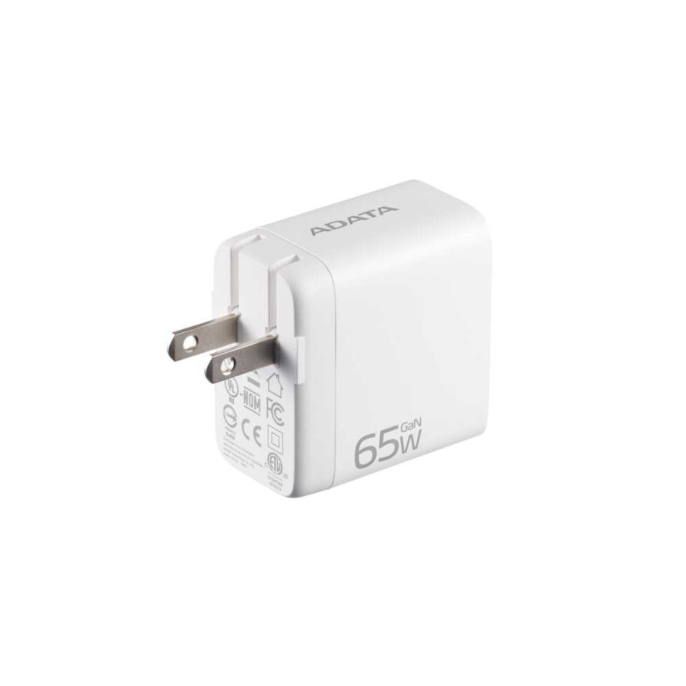 ADATA 威剛 PD/QC 65W 快充 三孔 GaN 充電器 Type-C *2 + Type-A *1 黑/白色
