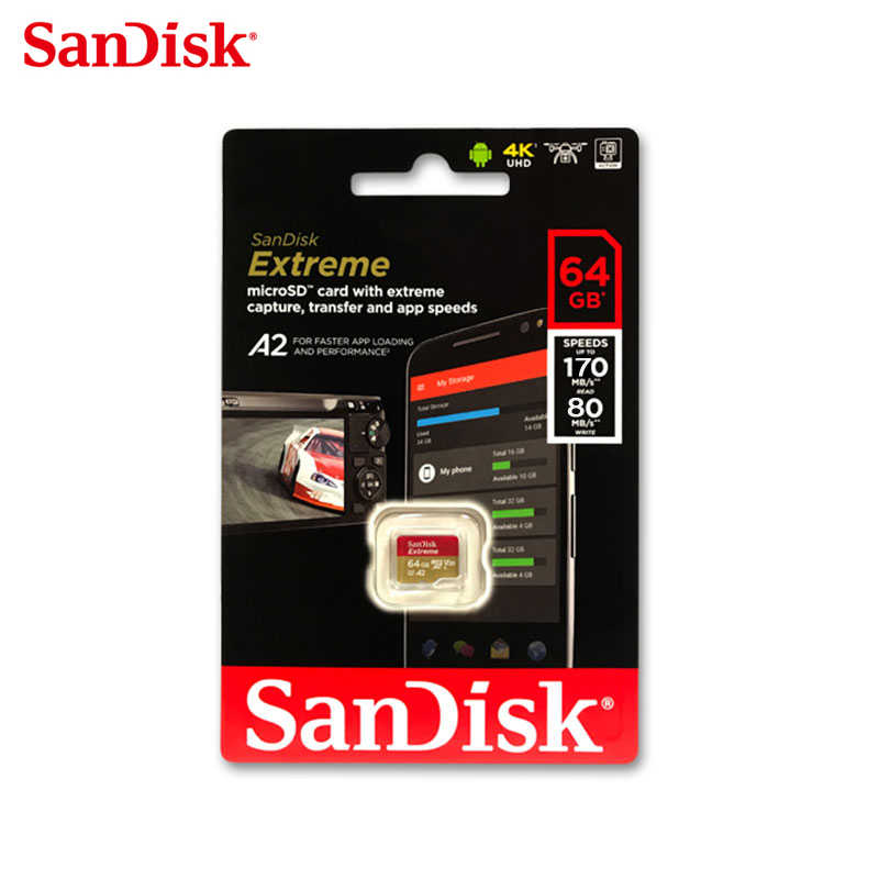 SanDisk Extreme A2 64G UHS-I U3 V30 microSDXC 記憶卡 Gopro安卓 適用