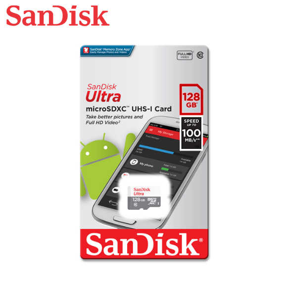新款 速度再提升！ SANDISK NEW 128G ULTRA microSD UHS-I 100MB /s 記憶卡