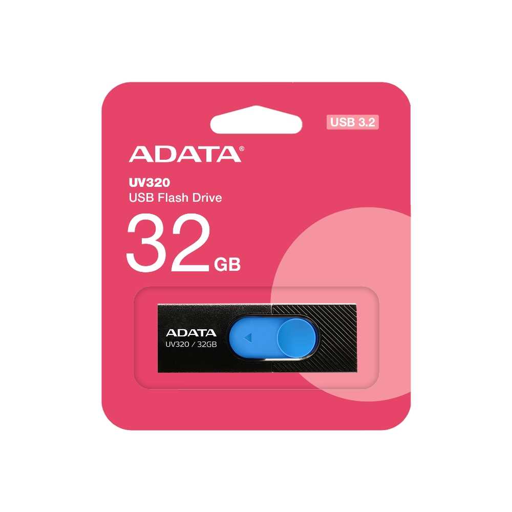 ADATA 威剛 UV320 USB3.2 伸縮接頭 高速隨身碟 32GB 時尚黑/藍