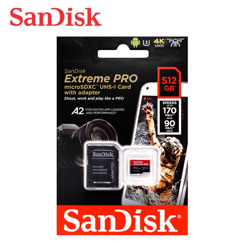 SANDISK Extreme PRO 512G A2 V30 micro SDXC U3 UHS-I 記憶卡