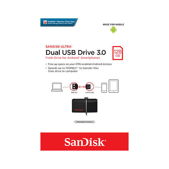 SANDISK Ultra OTG 128G USB 3.0 雙用 隨身碟 安卓手機平板適用 手機擴充