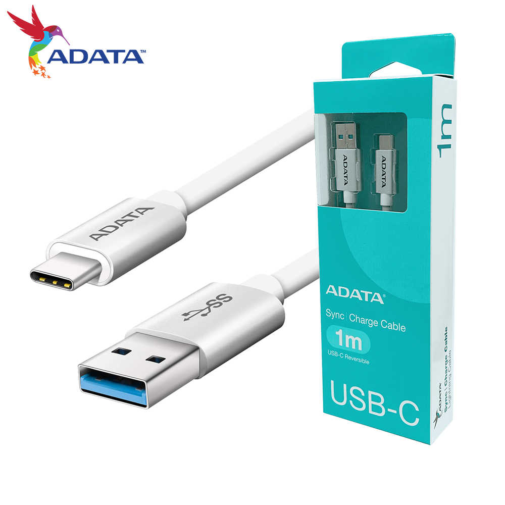 ADATA 威剛 USB-A 3.2 Gen 1 to TYPE-C 充電線 傳輸線 USB-C 100cm 銀色