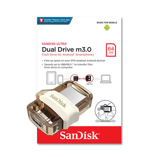 SANDISK 限定版 64G Ultra OTG m3.0 琥珀色 USB 3.0 雙用隨身碟
