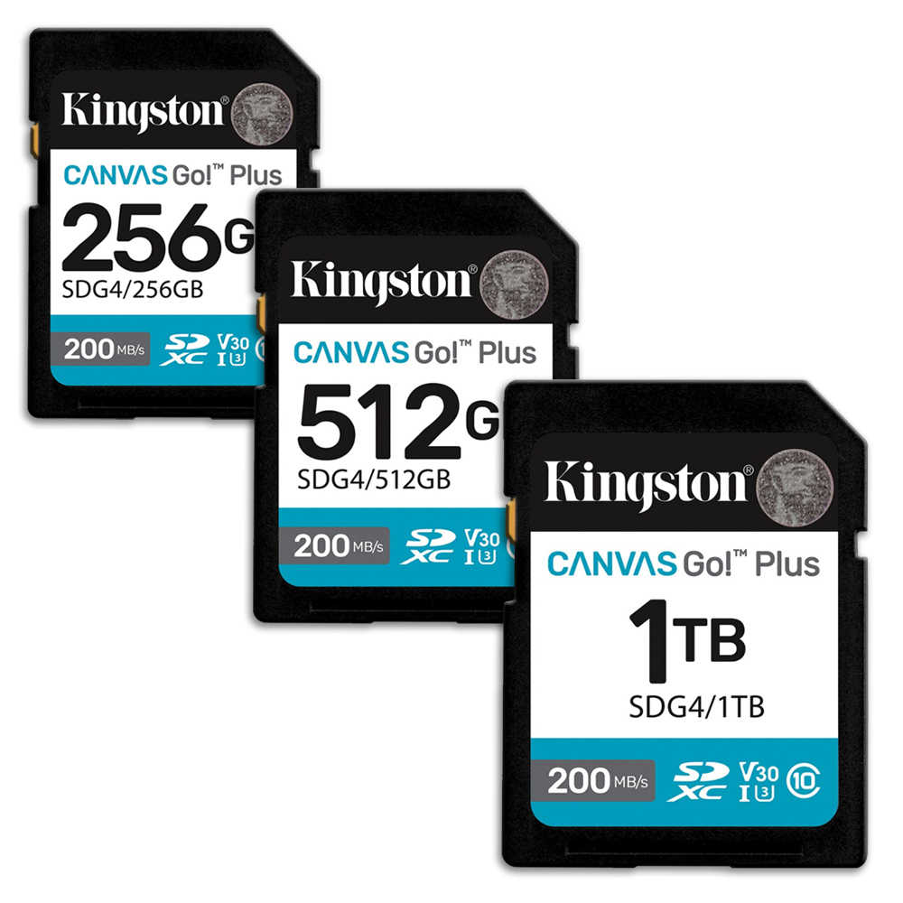 Kingston【1TB】SDG4 Canvas Go!Plus SDXC 相機記憶卡 U3 V30 200MB/s