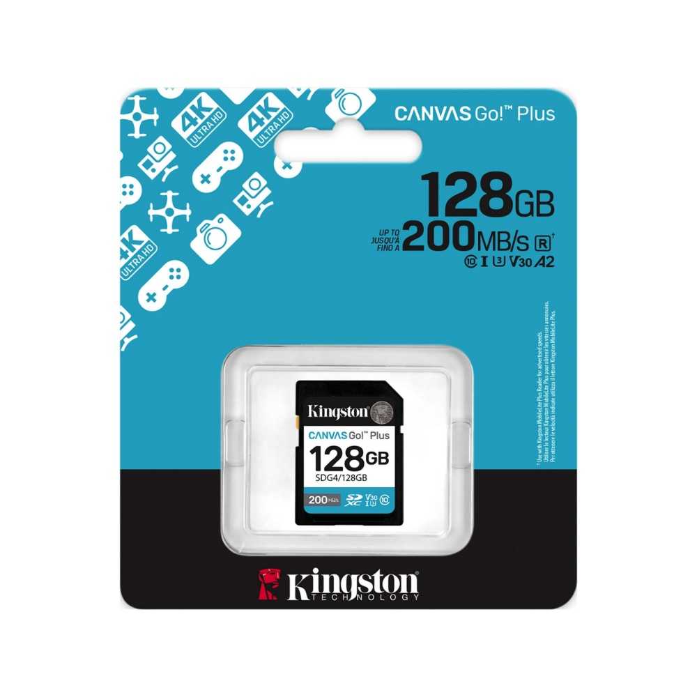 Kingston【128G】SDG4 Canvas Go!Plus SDXC 相機記憶卡 U3 V30 200MB/s