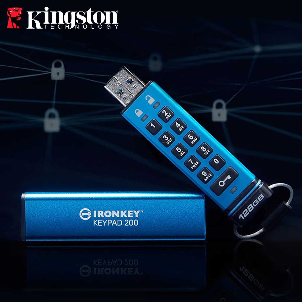 Kingston 金士頓 IronKey Keypad 200 數字鍵盤 密碼加密隨身碟 公司貨 USB3.2 128G