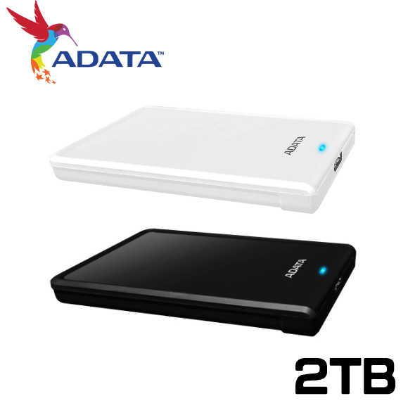 ADATA威剛 HV620S 2TB USB3.0 2.5吋 輕巧防刮 行動硬碟 黑色/白色