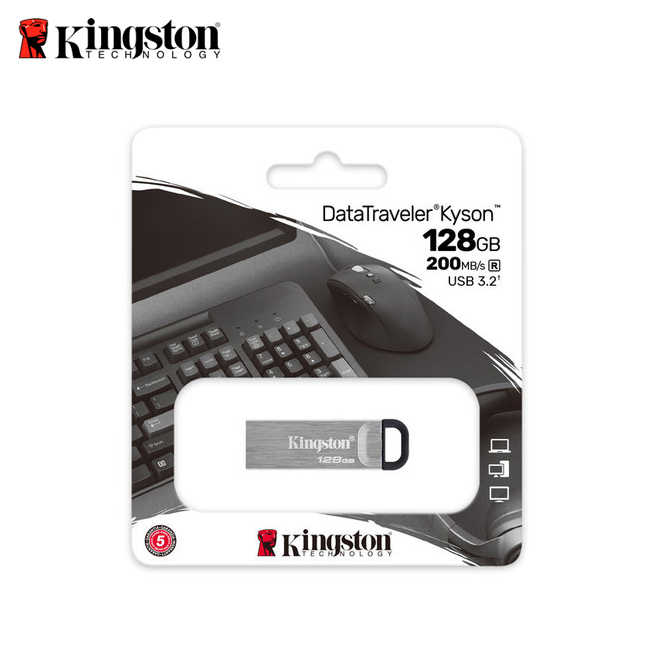 Kingston 金士頓 DTKN DataTraveler Kyson 128G USB3.2 金屬造型隨身碟 公司貨