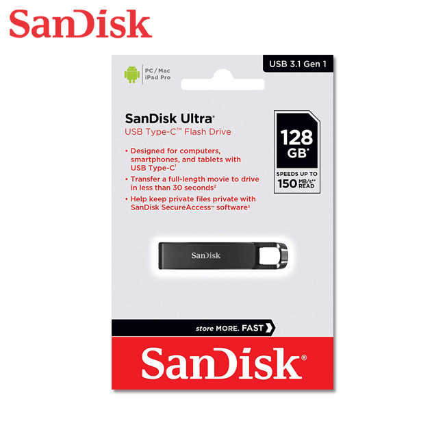 SanDisk Ultra USB Type-C 128G 隨身碟 MACBOOK可用 保固公司貨