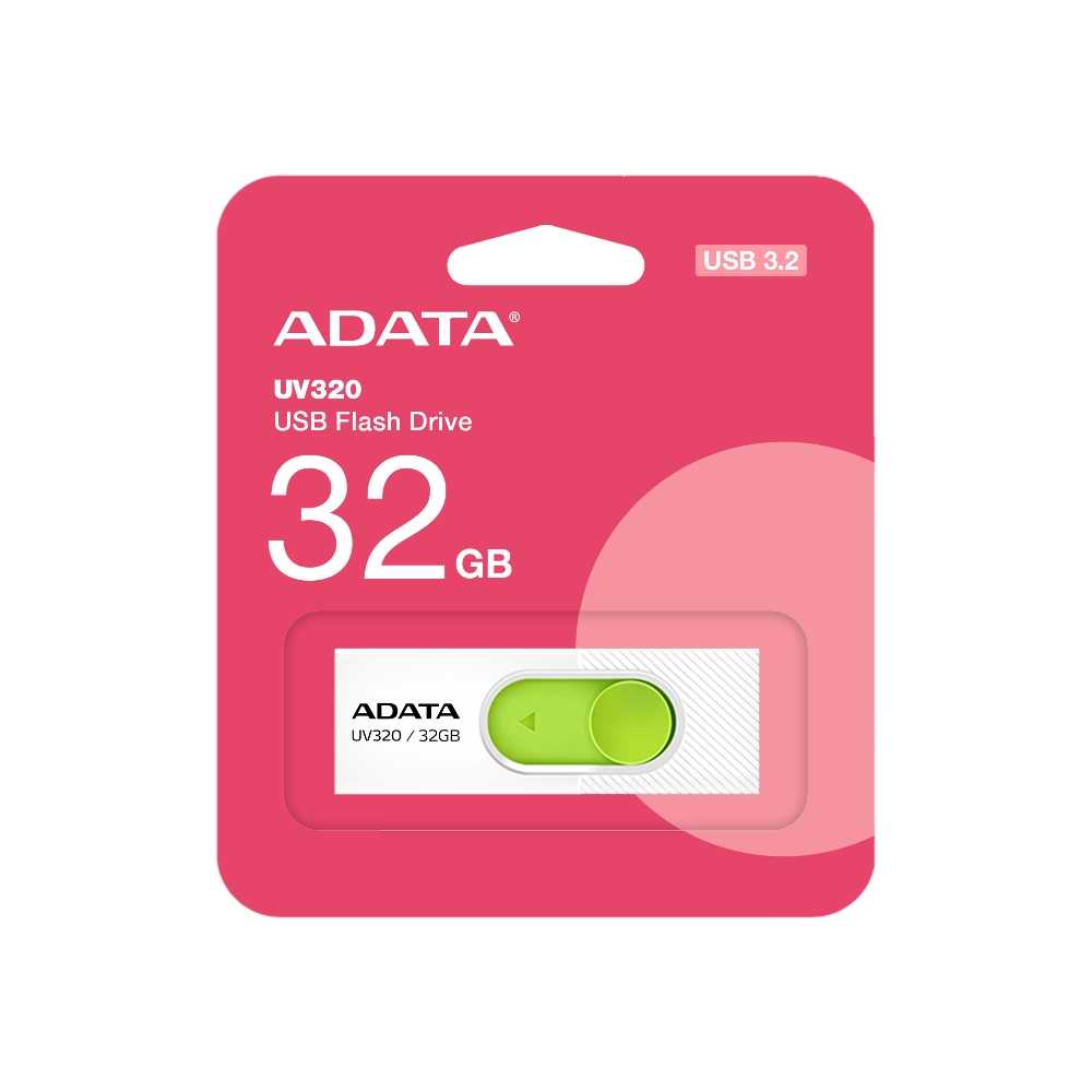 ADATA 威剛 UV320 USB3.2 伸縮接頭 高速隨身碟 32GB 清新白/綠
