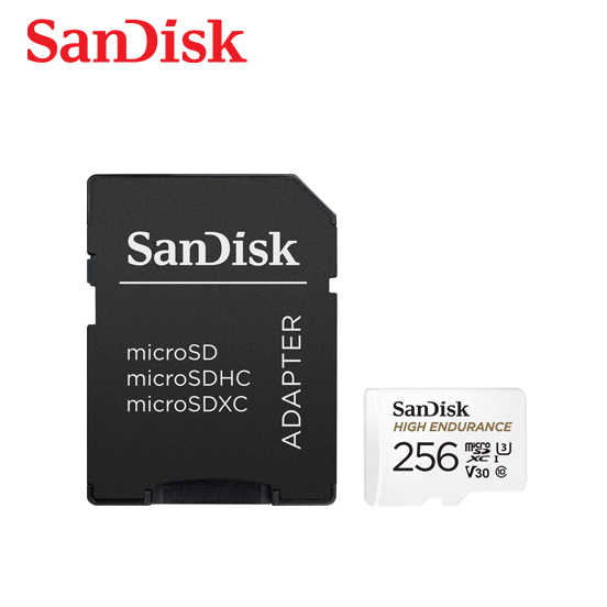 SanDisk 256G HIGH ENDURANCE 行車記錄器 MicroSD V30 U3 4K 監視器專用記憶卡