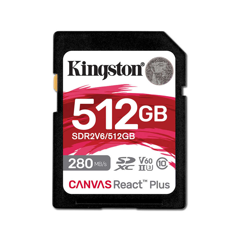 金士頓 Canvas React Plus 512GB SDXC UHS-II V60 U3 記憶卡