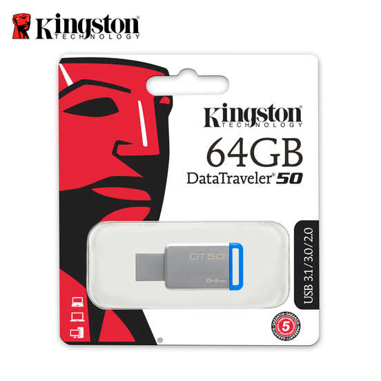 Kingston 金士頓  64G DT50 USB 3.0 金屬無蓋 隨身碟 保固公司貨