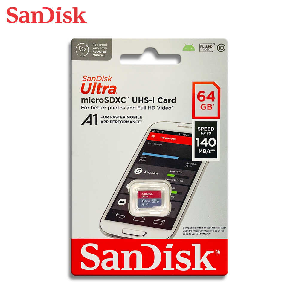 新款 SANDISK Ultra 64G microSDXC C10 A1 UHS-I 傳輸速度140MB/s記憶卡