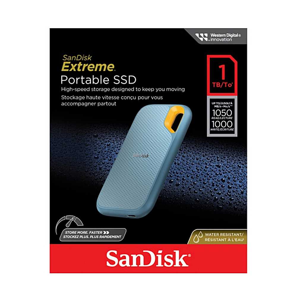 SanDisk Extreme V2 1TB 行動固態硬碟 Type-C SSD外接硬碟 天藍色